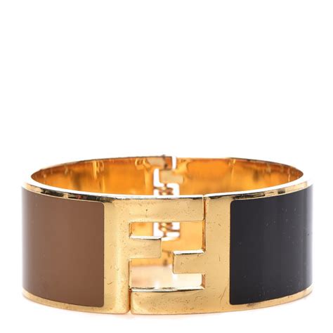 Fendi The Fendista Bangle, Brown/Black, S 